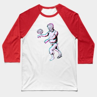 Halloween Zombie and Floating Brain Baseball T-Shirt